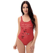 Walk With A Purpose Haiku With Dragonfly on Women's One-Piece Swimsuit