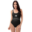 Binary Instructions To Keep Moving The World Forward With Venusian Earth In White on Women's One-Piece Swimsuit