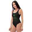 Binary Instructions To Keep Moving The World Forward With Venusian Earth In Green on Women's One-Piece Swimsuit