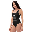 Binary Instructions To Keep Moving The World Forward With Venusian Earth In White on Women's One-Piece Swimsuit