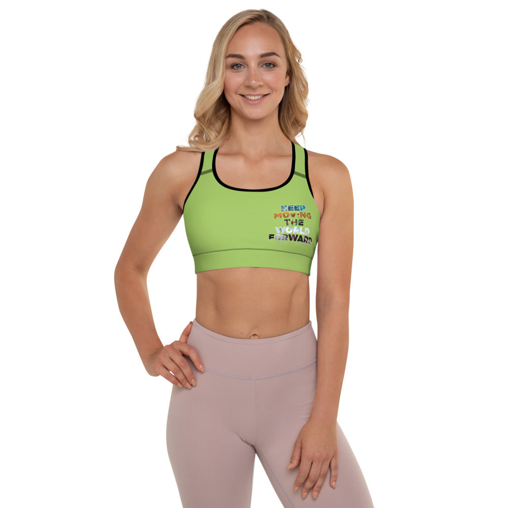 Environmental Causes Keep Moving The World Forward on Padded Sports Bra