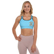 Baby Animals Keep Moving The World Forward In Blue on Padded Sports Bra