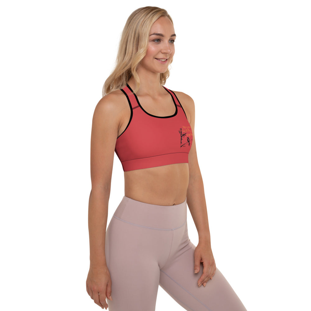 Life Is An Encore Haiku With Wren on Padded Sports Bra