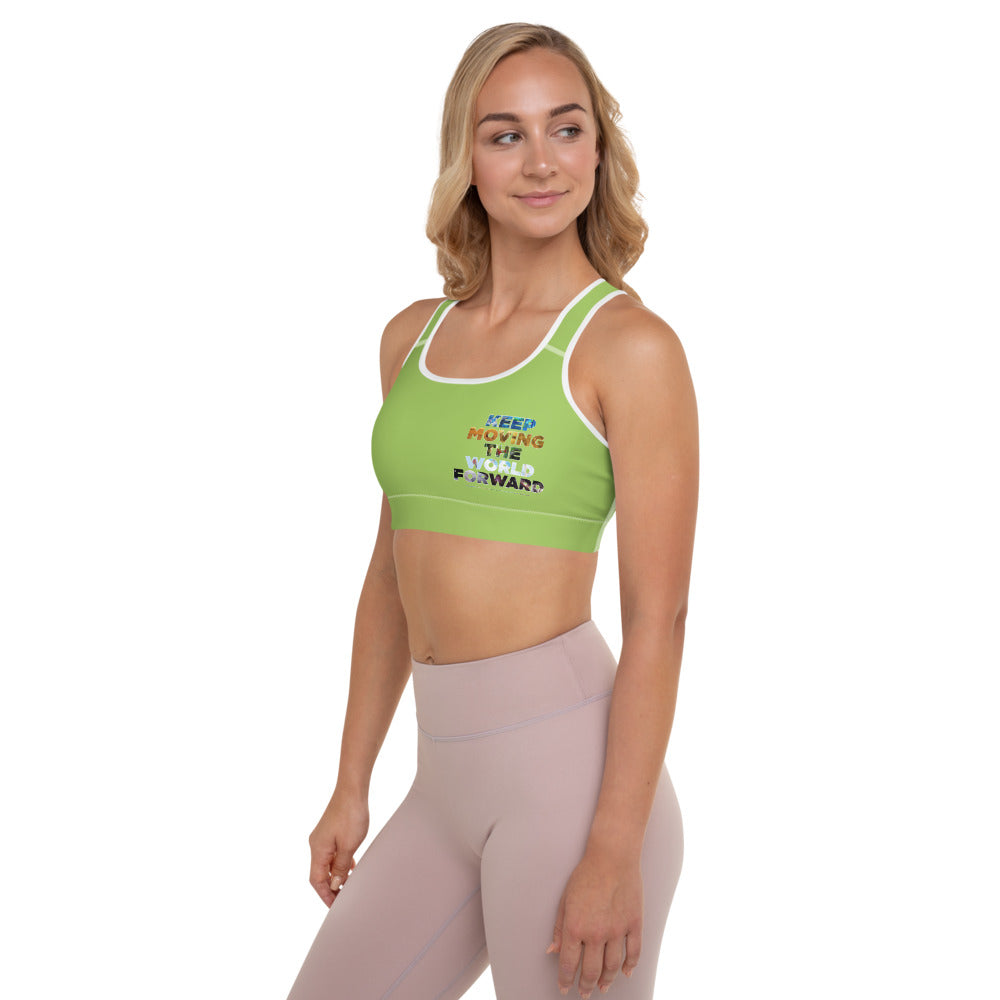 Environmental Causes Keep Moving The World Forward on Padded Sports Bra