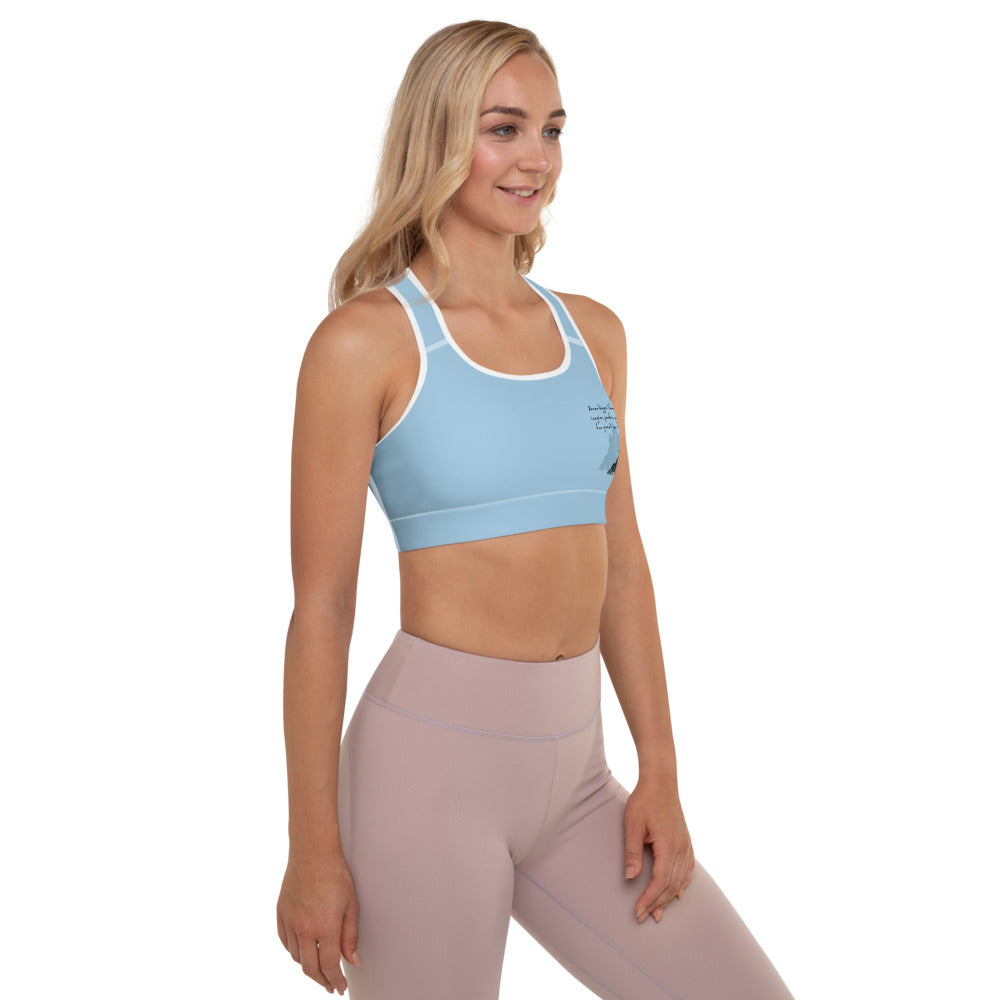 Dream Bigger Haiku With Mountains on Padded Sports Bra