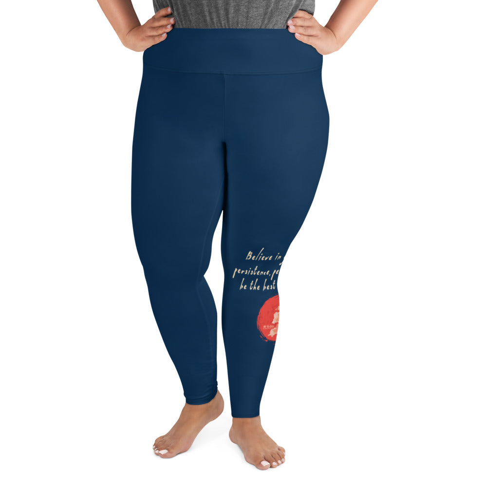 Believe To Win Haiku With Sun Tree on Plus Size Leggings