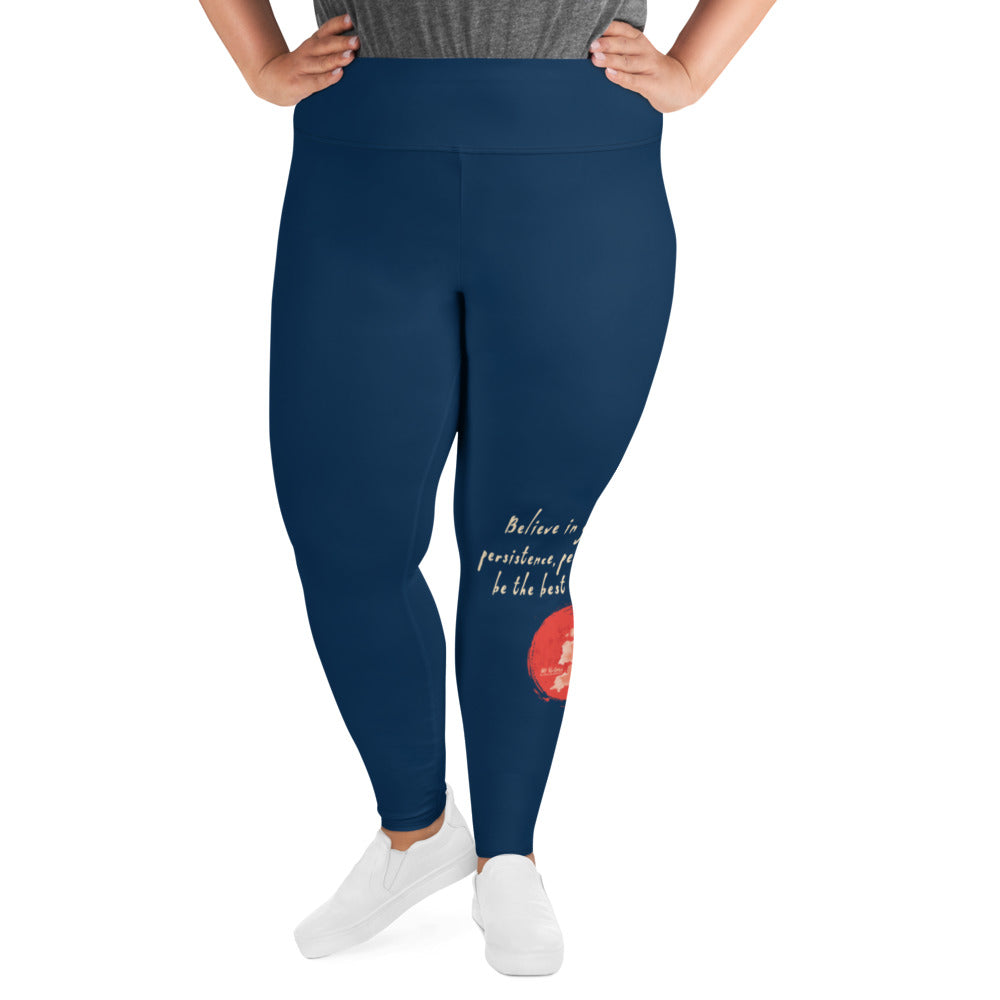 Believe To Win Haiku With Sun Tree on Plus Size Leggings