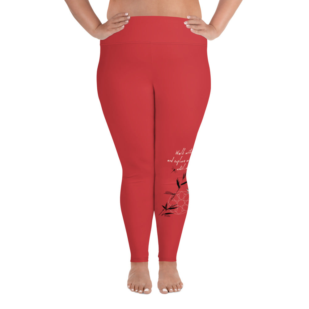 Walk With A Purpose Haiku With Dragonfly on Plus Size Leggings