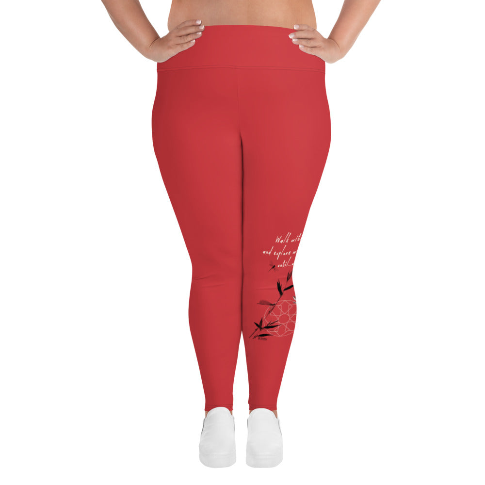 Walk With A Purpose Haiku With Dragonfly on Plus Size Leggings