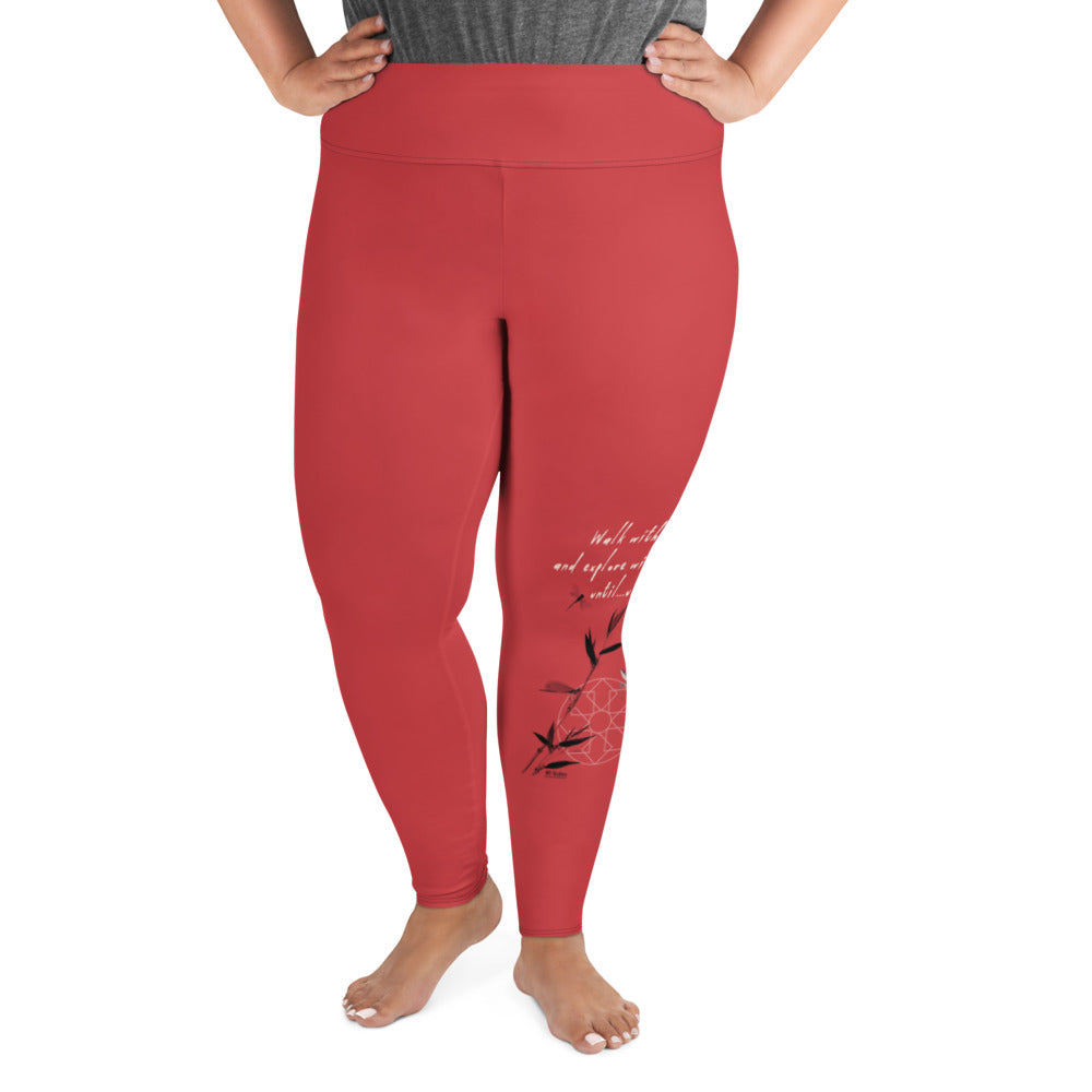 Walk With A Purpose Haiku With Dragonfly on Plus Size Leggings