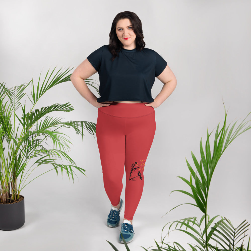 Life Is An Encore Haiku With Wren on Plus Size Leggings