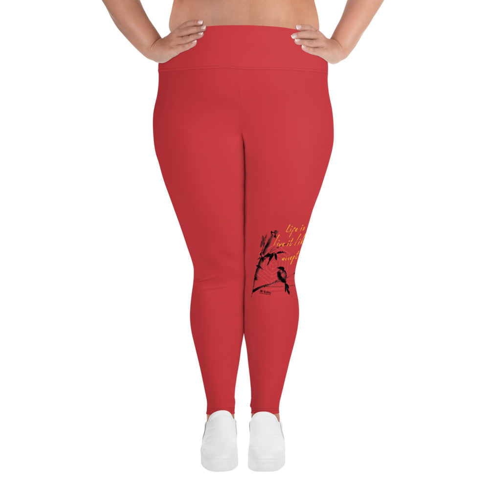 Life Is An Encore Haiku With Wren on Plus Size Leggings