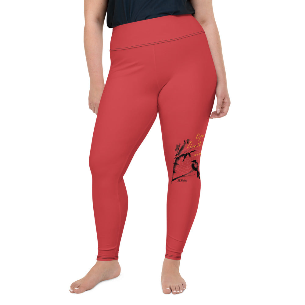 Life Is An Encore Haiku With Wren on Plus Size Leggings