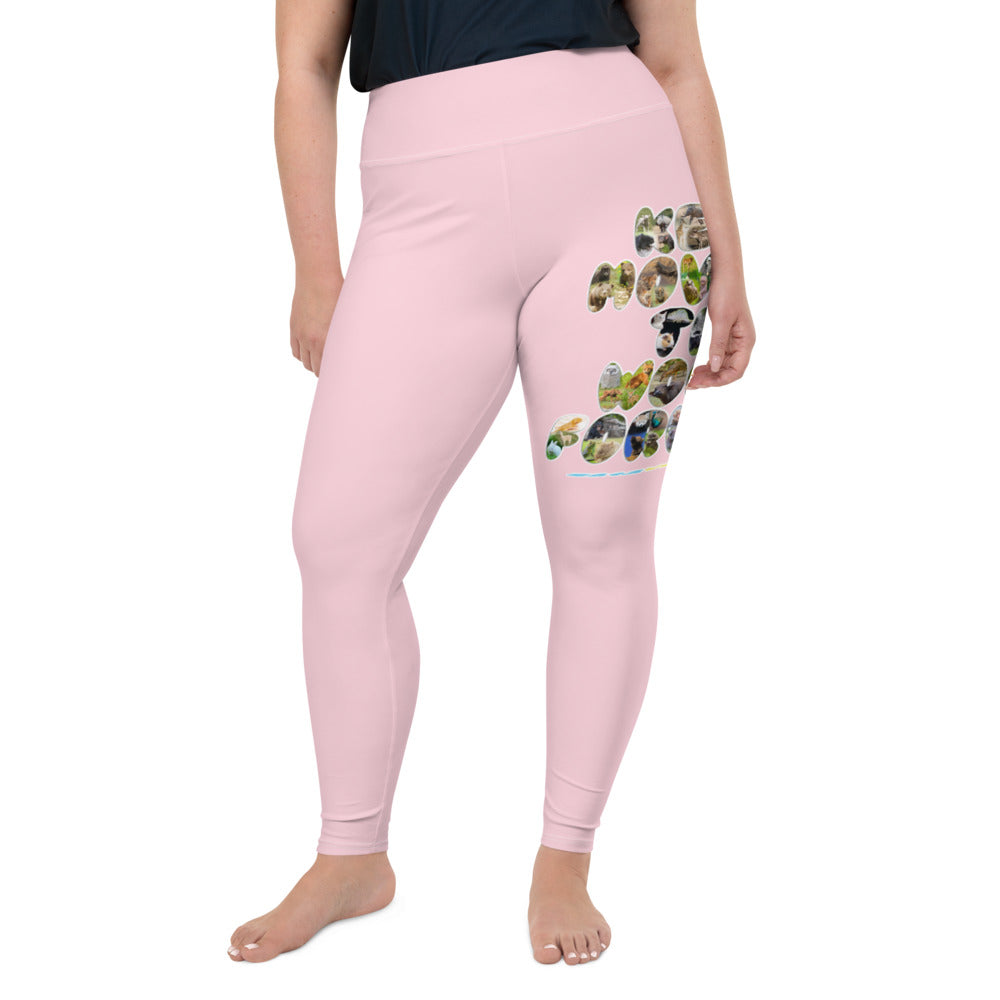 Baby Animals Keep Moving The World Forward In Pink on Plus Size Leggings