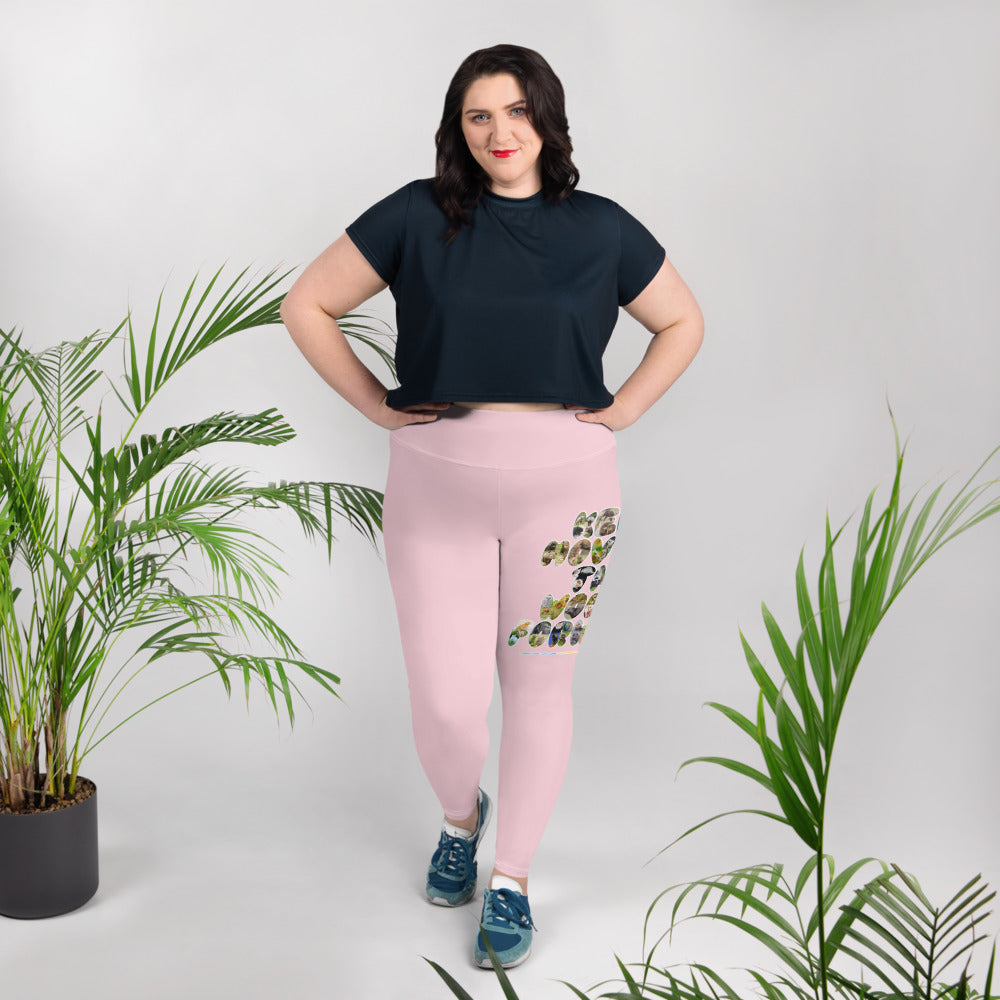 Baby Animals Keep Moving The World Forward In Pink on Plus Size Leggings