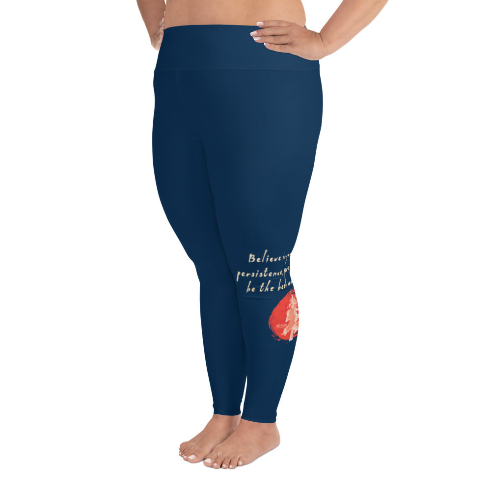 Believe To Win Haiku With Sun Tree on Plus Size Leggings