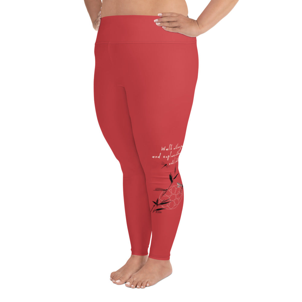 Walk With A Purpose Haiku With Dragonfly on Plus Size Leggings