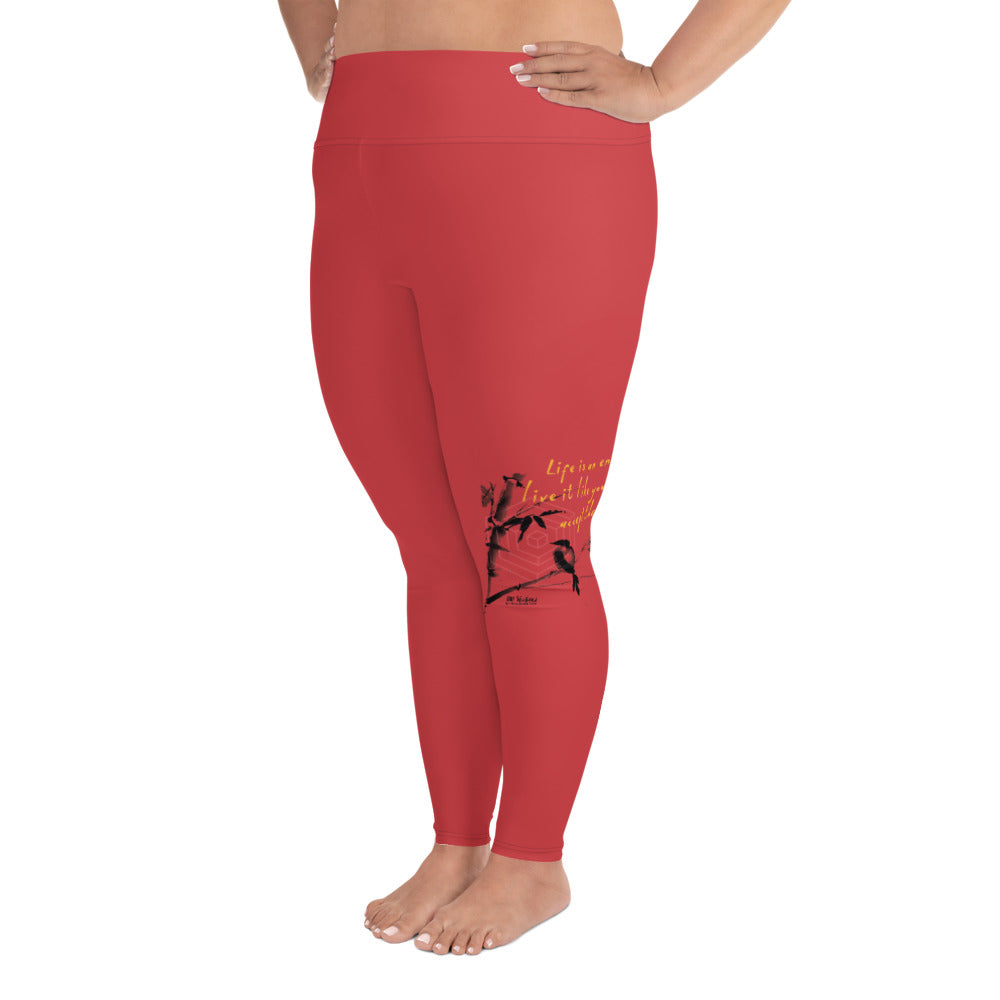 Life Is An Encore Haiku With Wren on Plus Size Leggings