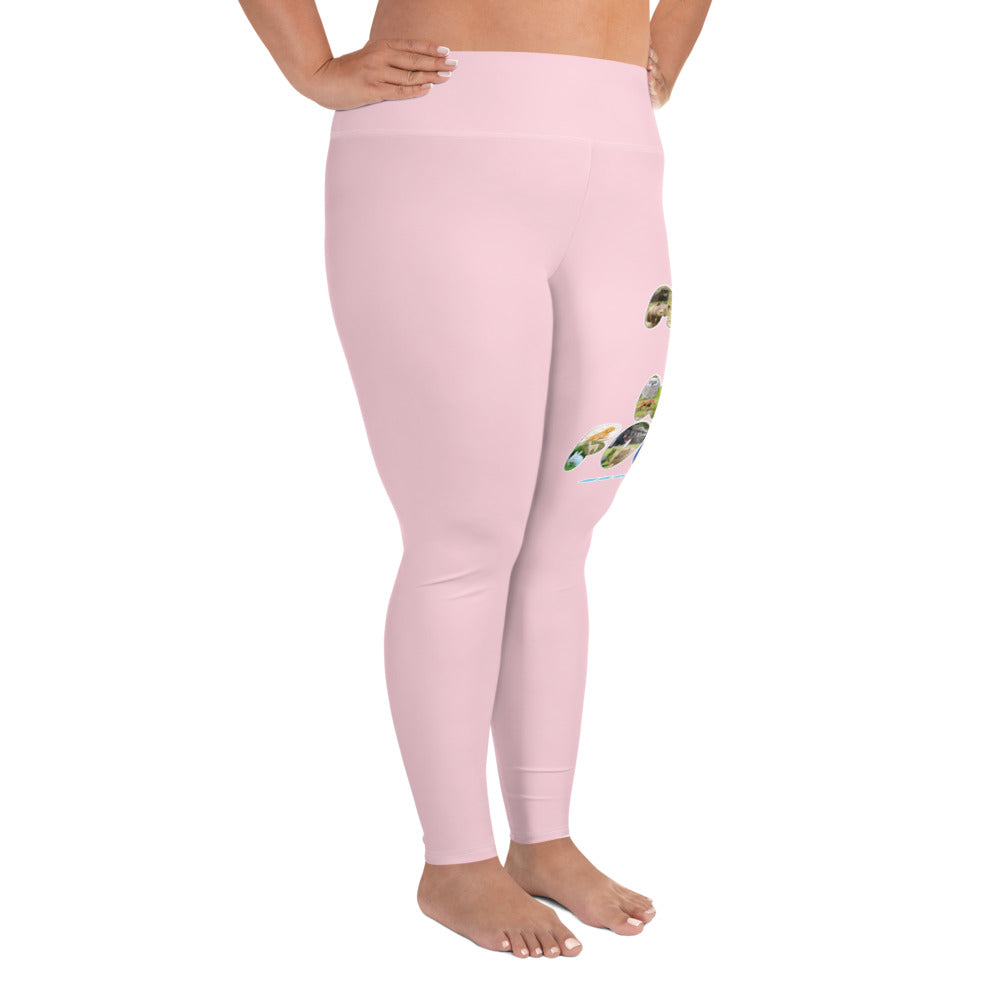 Baby Animals Keep Moving The World Forward In Pink on Plus Size Leggings