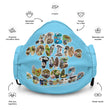 Baby Animals Keep Moving The World Forward In Blue on Premium Face Mask