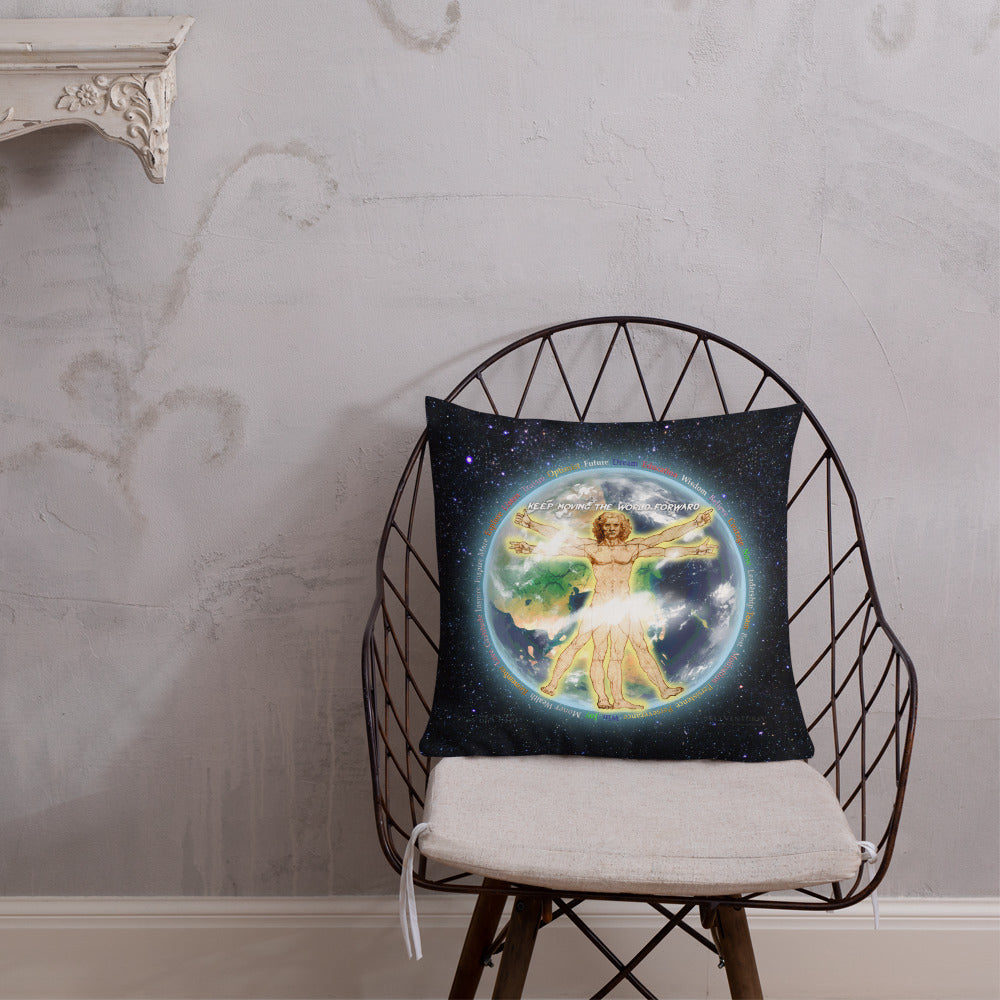 Vitruvian Earth on Premium Pillow