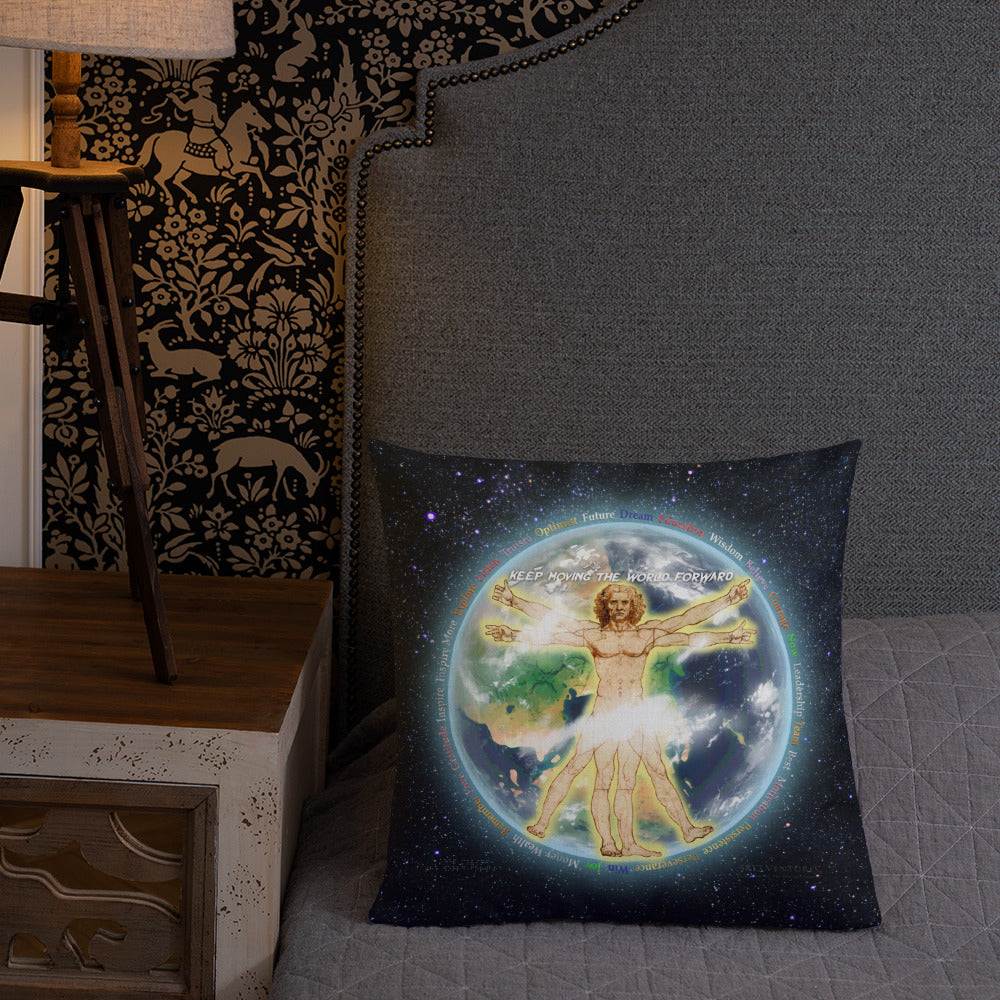 Vitruvian Earth on Premium Pillow