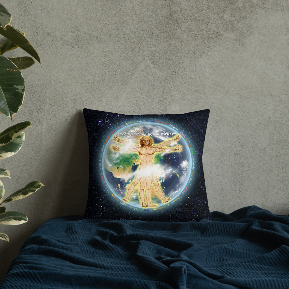 Vitruvian Earth on Premium Pillow