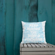 Word Clouds To Keep Moving The World Forward Through Blue Word Sky on Premium Pillow