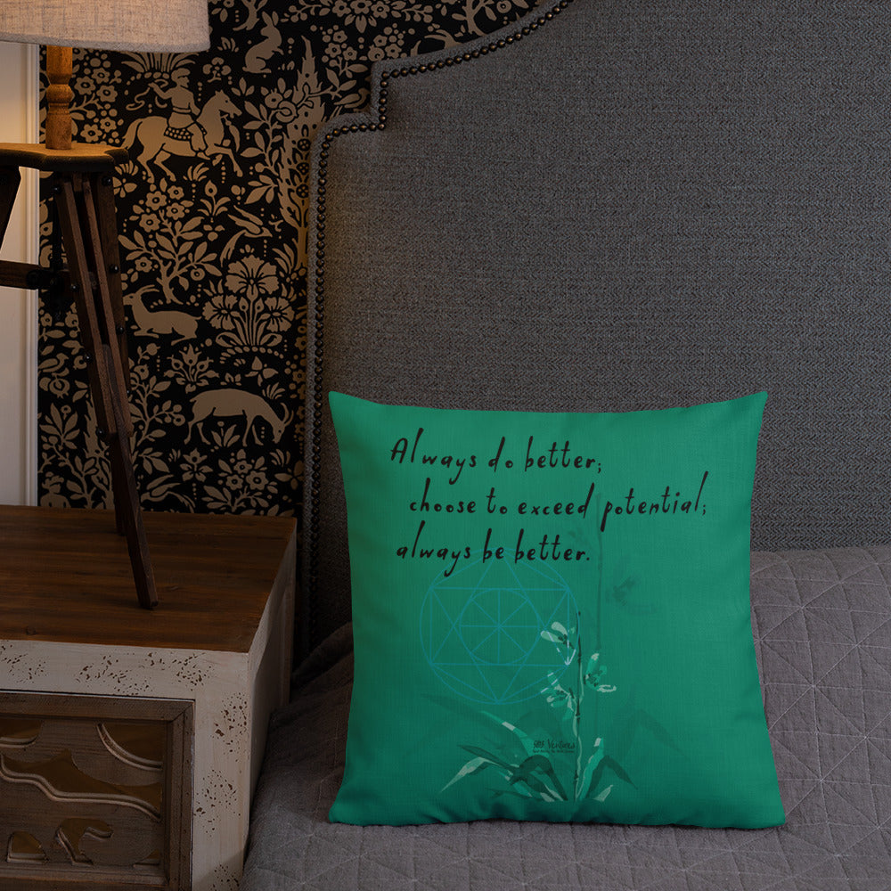 Always Better Haiku With Lilies on Premium Pillow