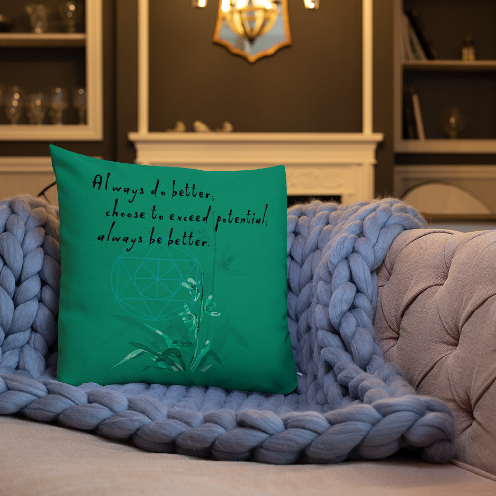 Always Better Haiku With Lilies on Premium Pillow