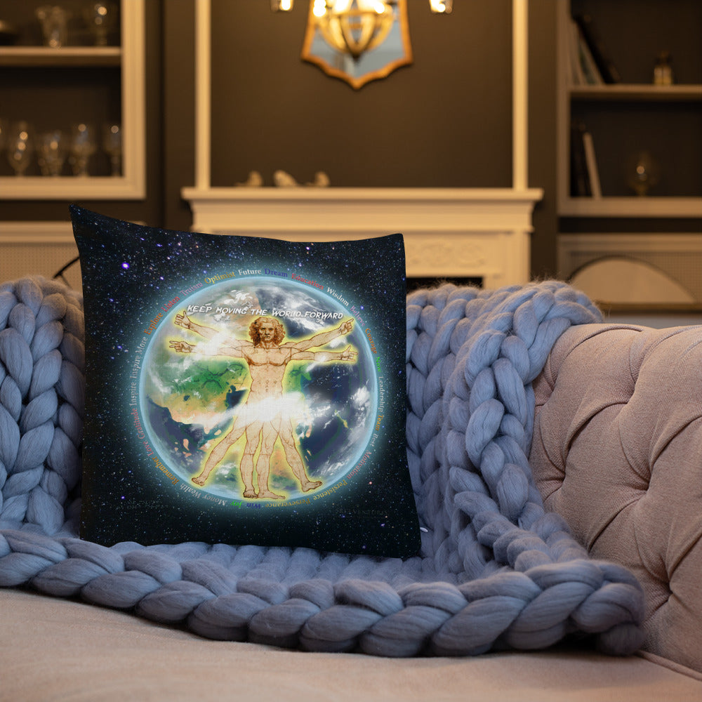 Vitruvian Earth on Premium Pillow