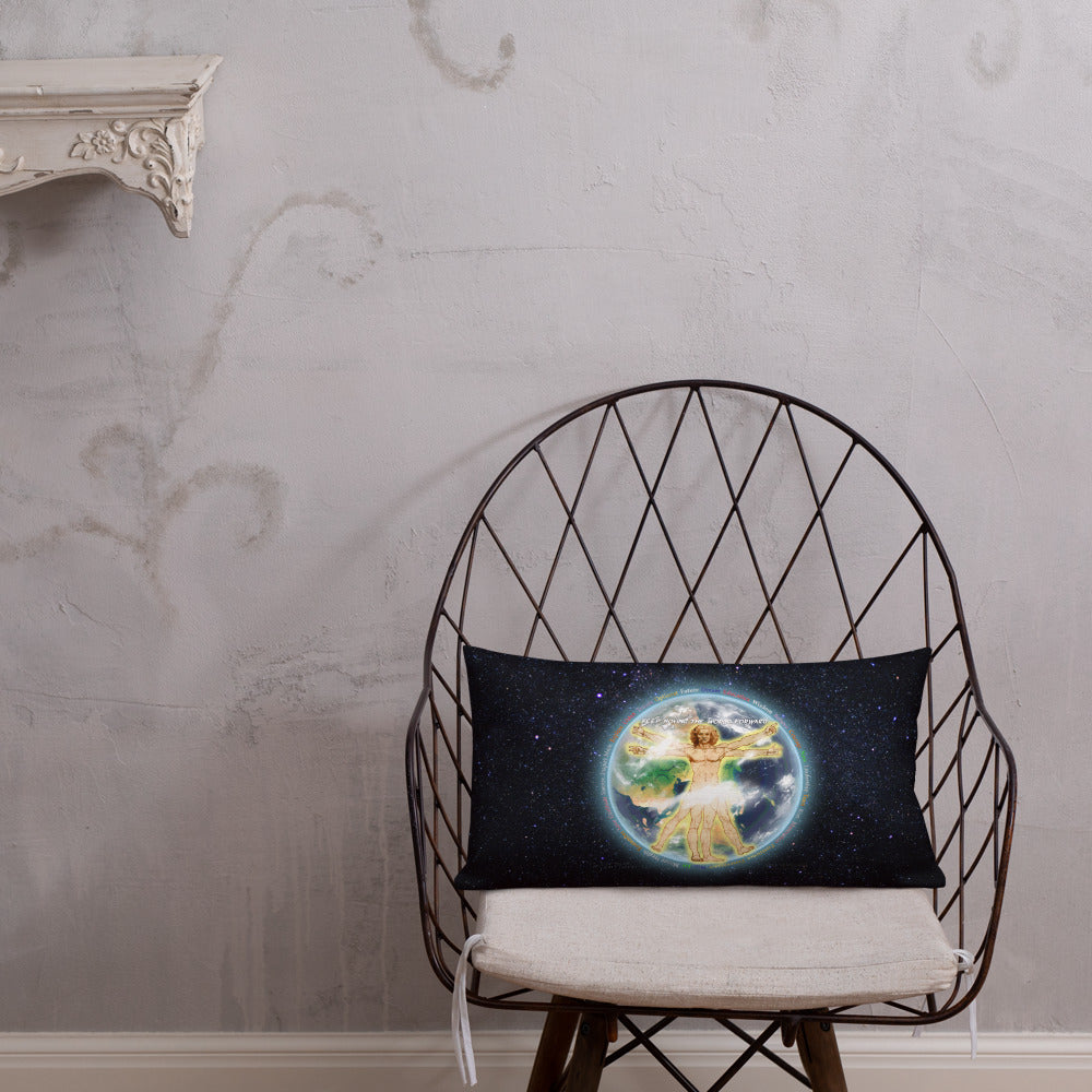 Vitruvian Earth on Premium Pillow