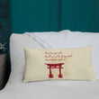 Descendants Need Ancestors Haiku With Pagoda on Premium Pillow