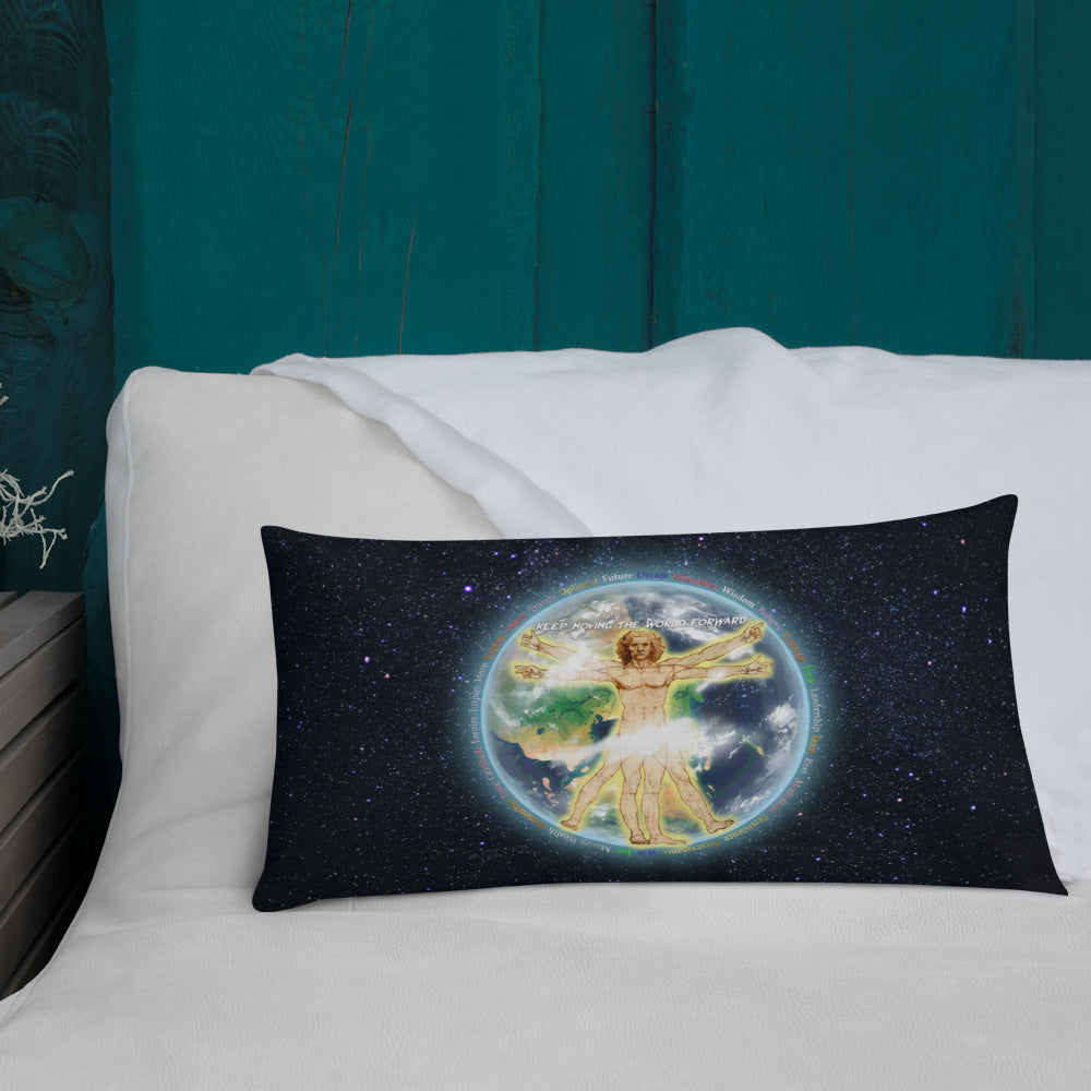 Vitruvian Earth on Premium Pillow