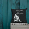 Lead By Example Haiku With Mountain Shrines on Premium Pillow