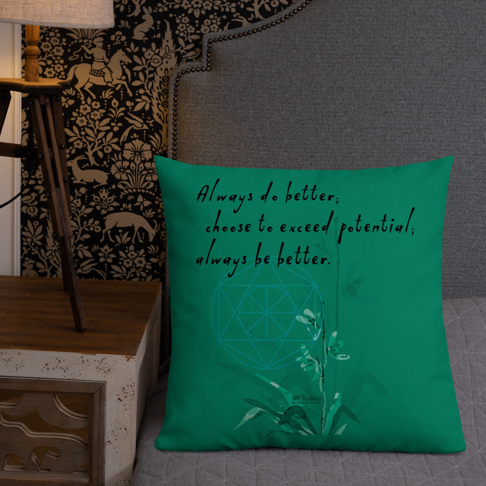 Always Better Haiku With Lilies on Premium Pillow