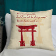 Descendants Need Ancestors Haiku With Pagoda on Premium Pillow