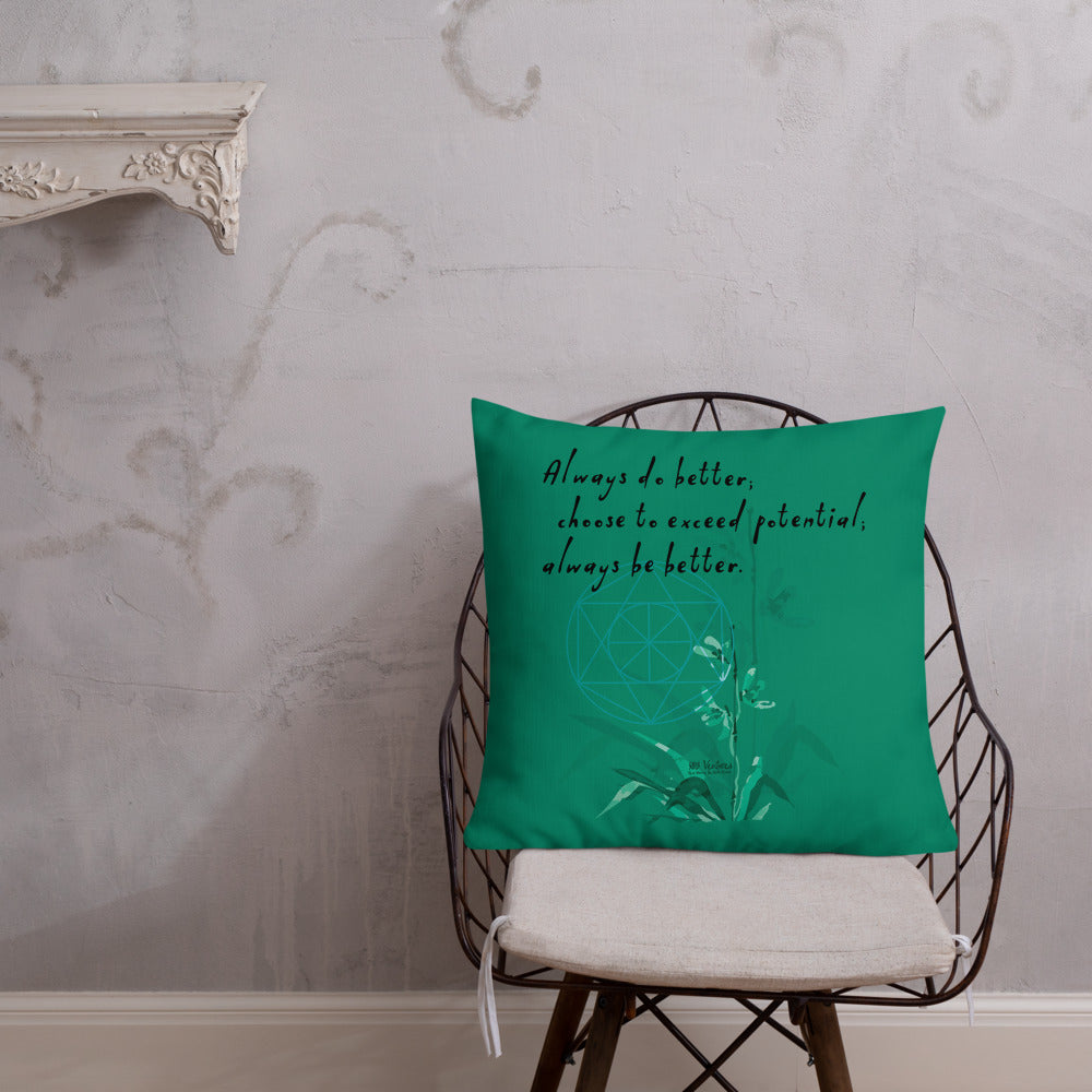 Always Better Haiku With Lilies on Premium Pillow