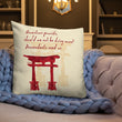 Descendants Need Ancestors Haiku With Pagoda on Premium Pillow