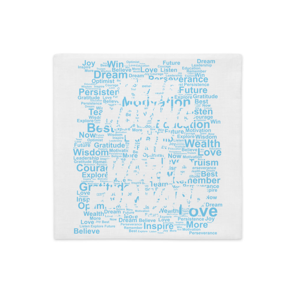 Word Clouds To Keep Moving The World Forward Through Blue Word Sky on Premium Pillow Case