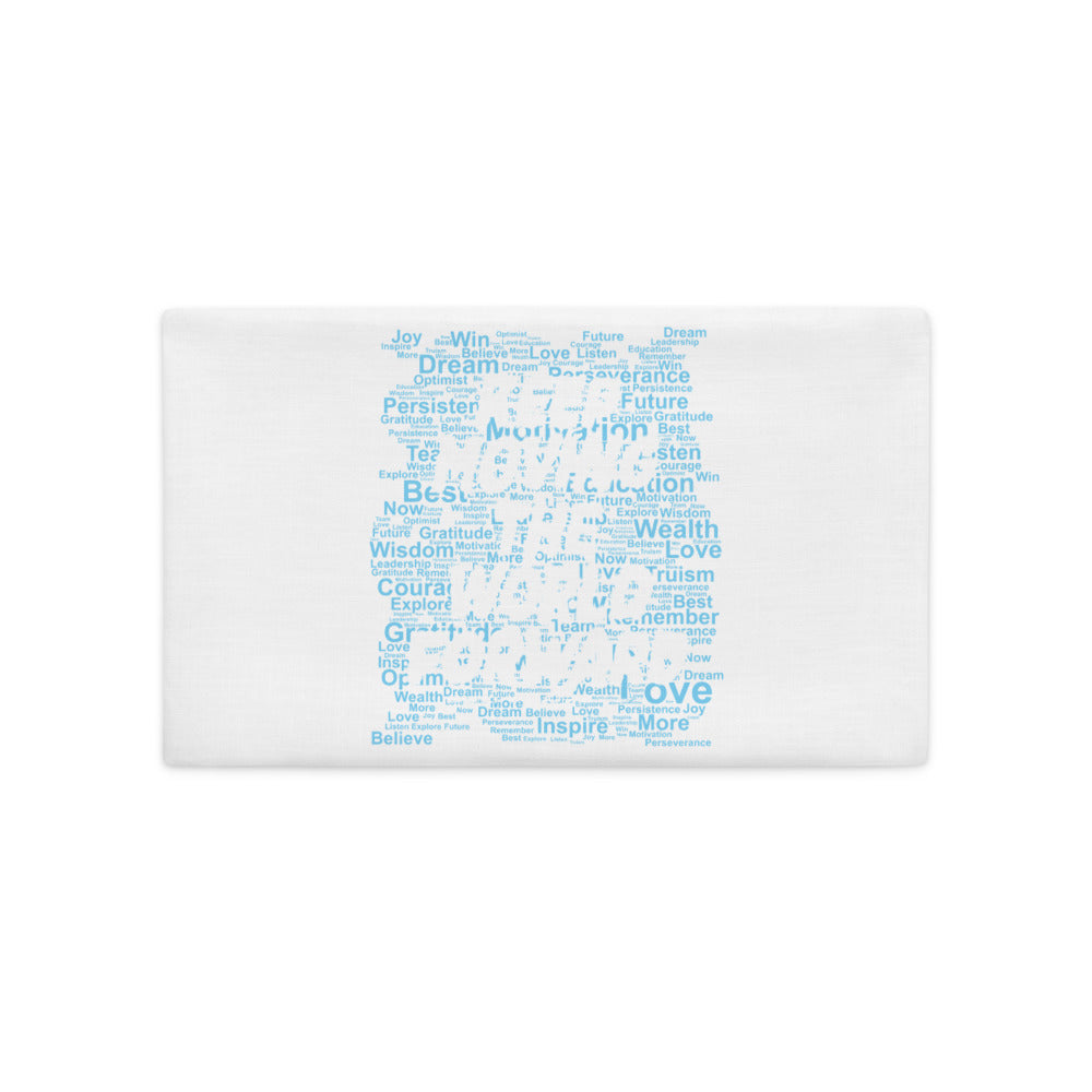 Word Clouds To Keep Moving The World Forward Through Blue Word Sky on Premium Pillow Case