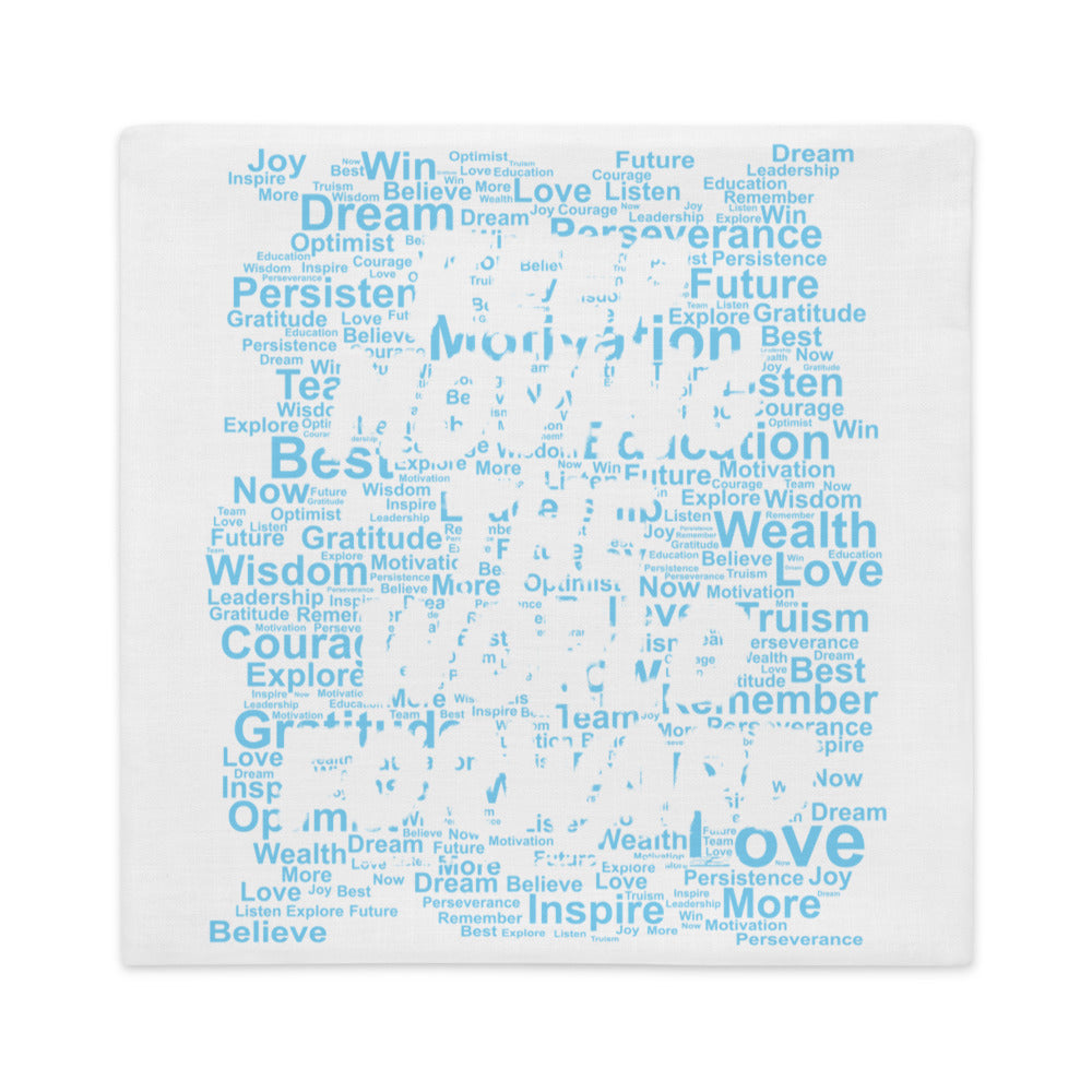 Word Clouds To Keep Moving The World Forward Through Blue Word Sky on Premium Pillow Case