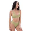 Matsuo Basho Haiku With Bonsai on High-Waisted Bikini Swimsuit