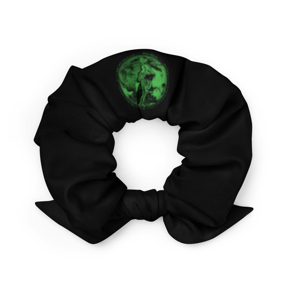 Binary Instructions To Keep Moving The World Forward With Venusian Earth In Green on Scrunchie