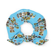 Baby Animals Keep Moving The World Forward In Blue on Scrunchie