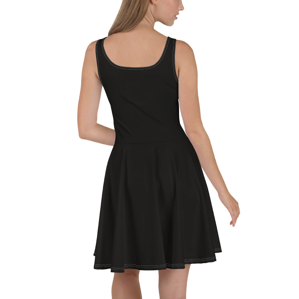 Binary Instructions To Keep Moving The World Forward With Venusian Earth In White on Women's Skater Dress