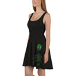 Binary Instructions To Keep Moving The World Forward With Venusian Earth In Green on Women's Skater Dress