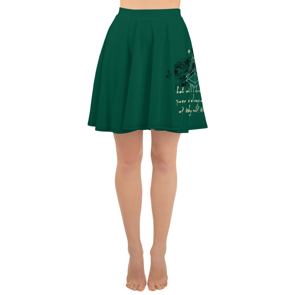 Always Win Now Haiku With Butterfly on Women's Skater Skirt