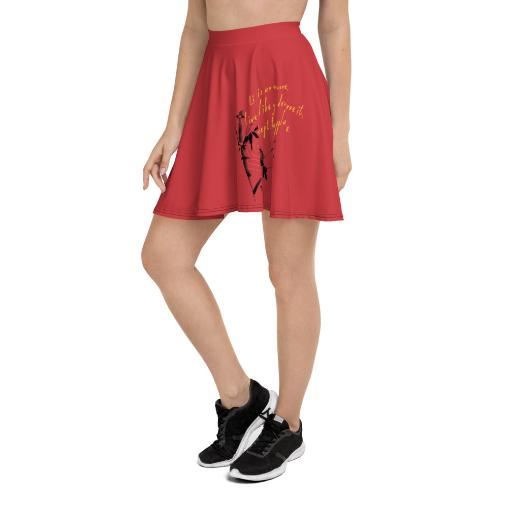 Life Is An Encore Haiku With Wren on Women's Skater Skirt