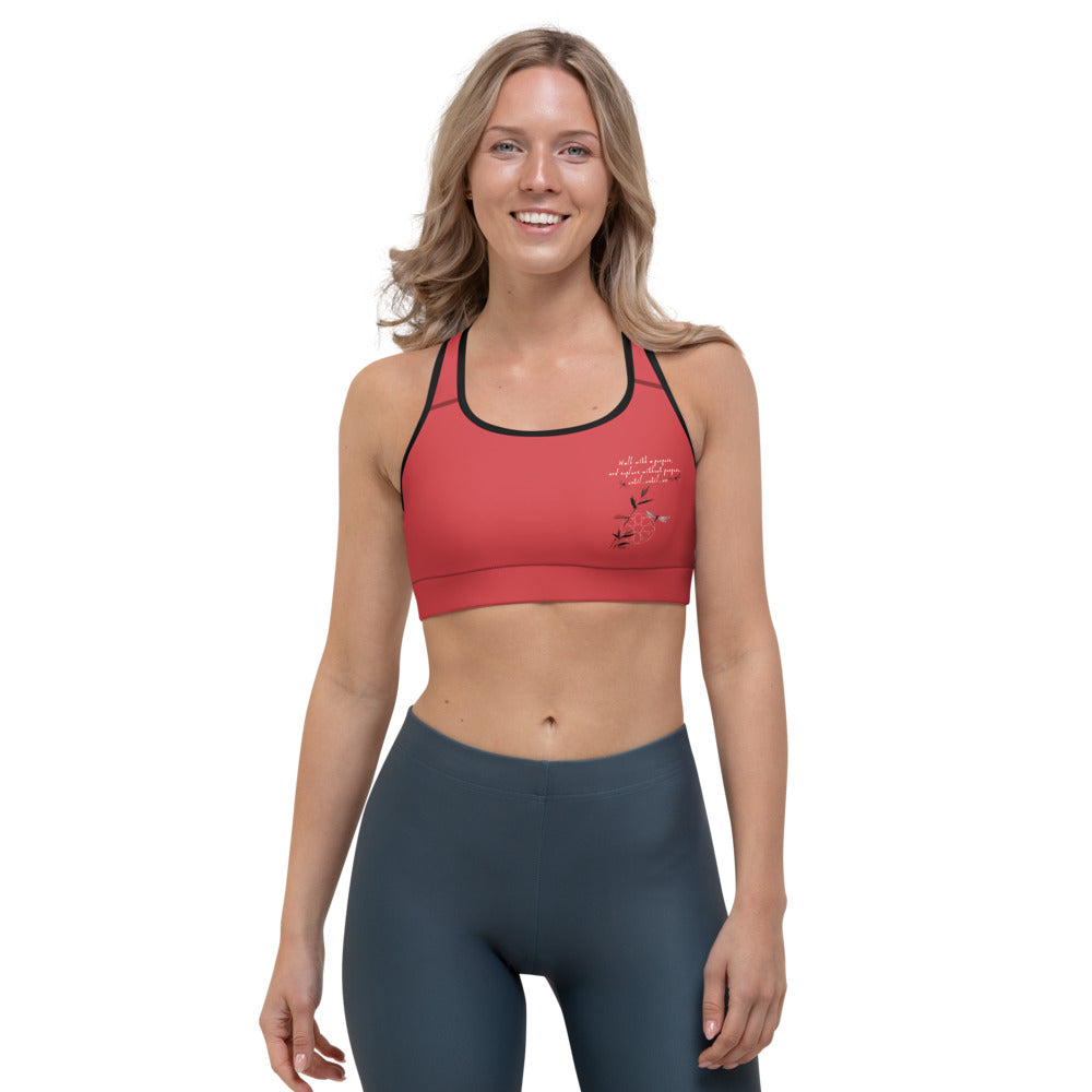 Walk With A Purpose Haiku With Dragonfly on Sports Bra